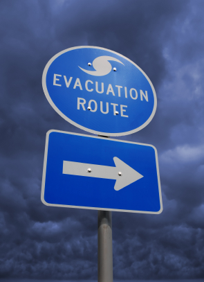 Hurricane Evacuation Route Sign