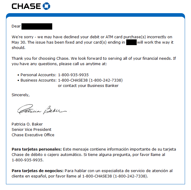 Chase bank branch number