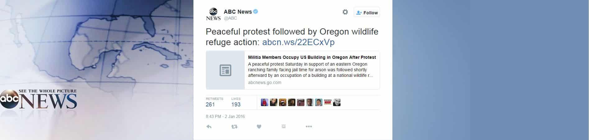 ABC under reporting of Oregon wildlife refuge occupation