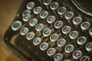 closeup angle typewriter